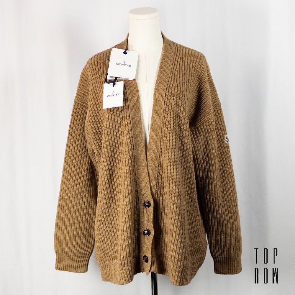 Moncler V-Neck Ribbed Cardigan